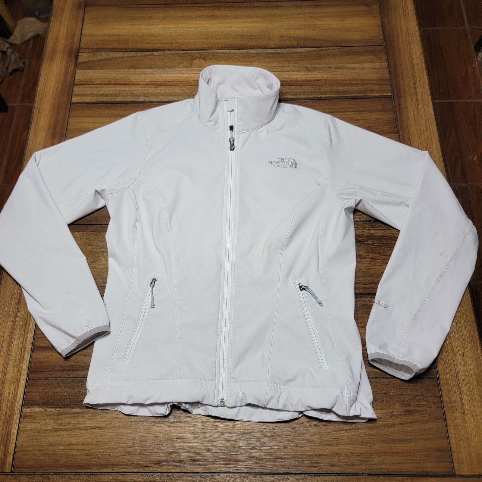 The North Face Full Zip White Athletic Jacket - Size Woman's Medium