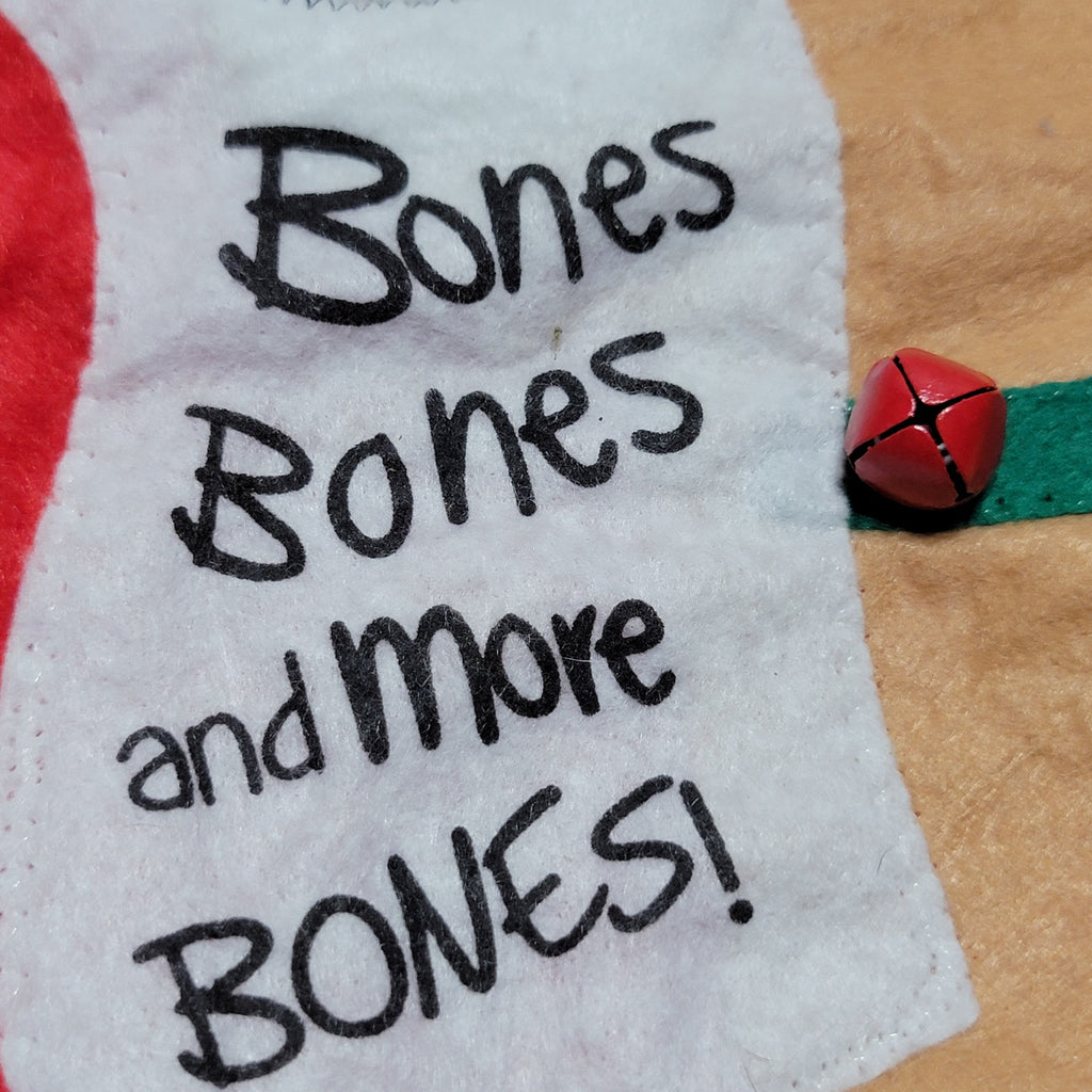 Dog Holiday Stocking "Bones Bones And More Bones"