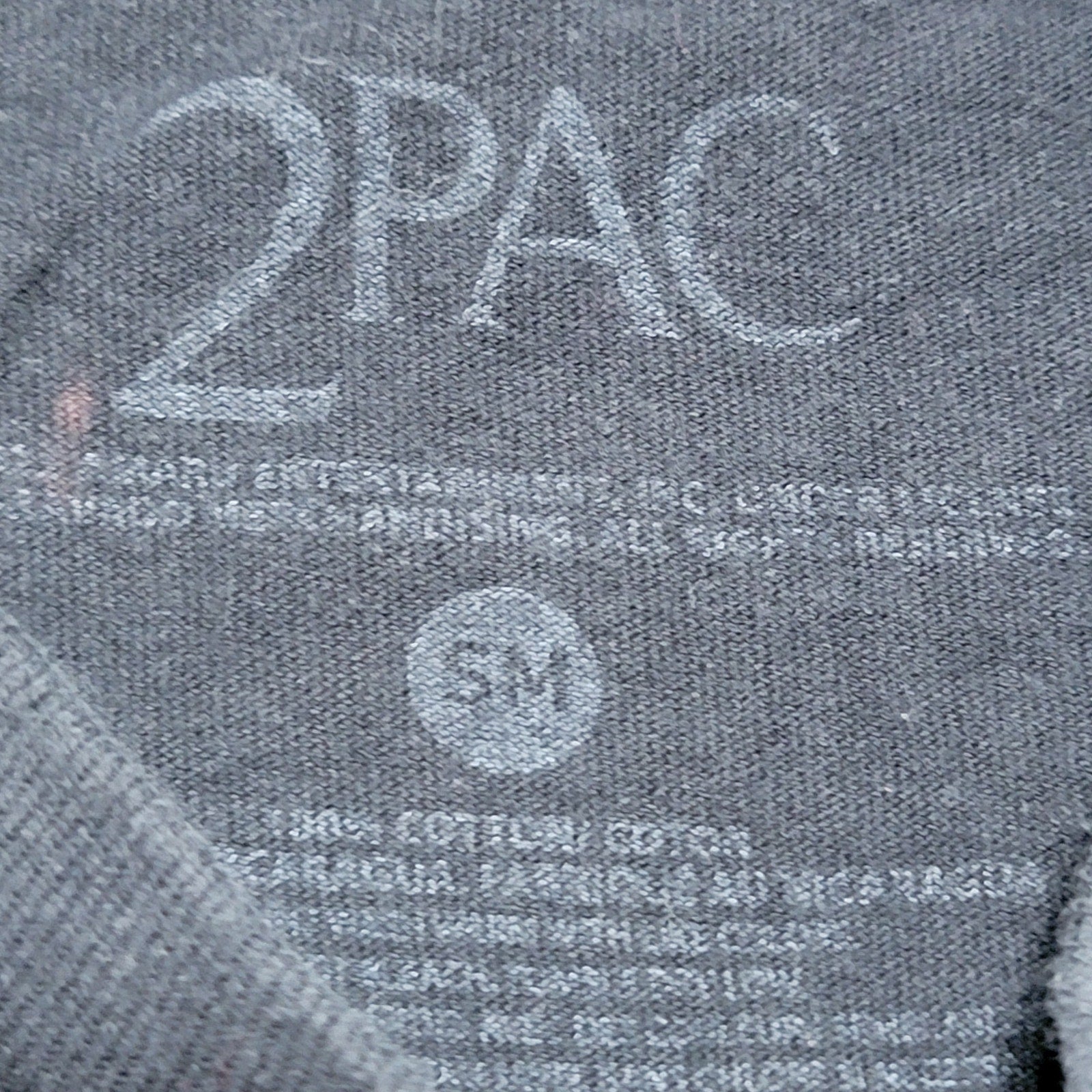 2Pac Black Unisex Tee Side Profile Flip Off - Size Small