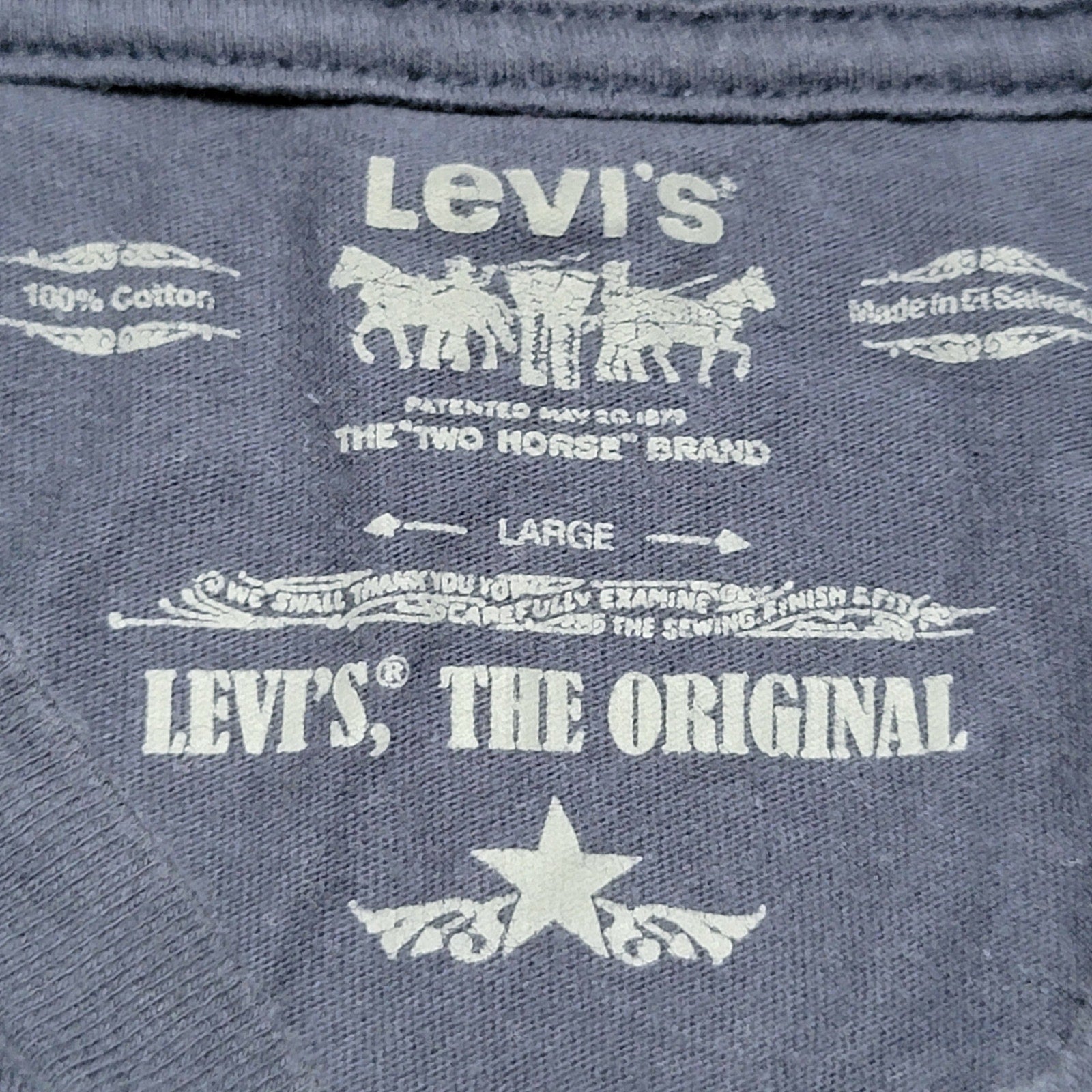 Levi's Black Unisex Tee Skull Guitar - Size Large