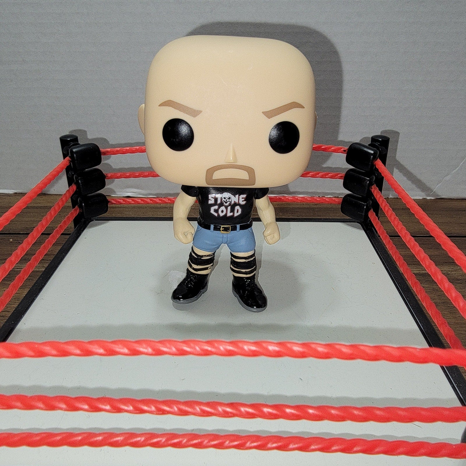 Set of 5 Funko POP! WWE RAW Wrestling Ring and 4 Vinyl Figures