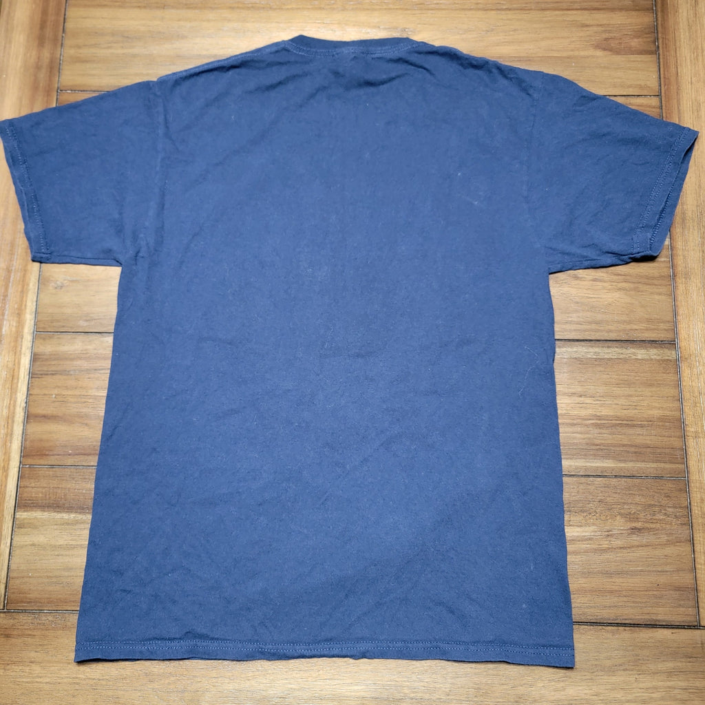 Pugs Unisex Dk Blue Tee "Pugs Not Drugs" - Size Medium