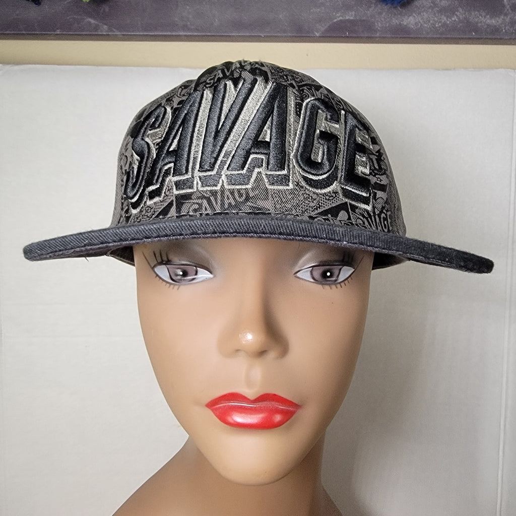 Top Level Black & Grey "Savage" Snapback Ballcap