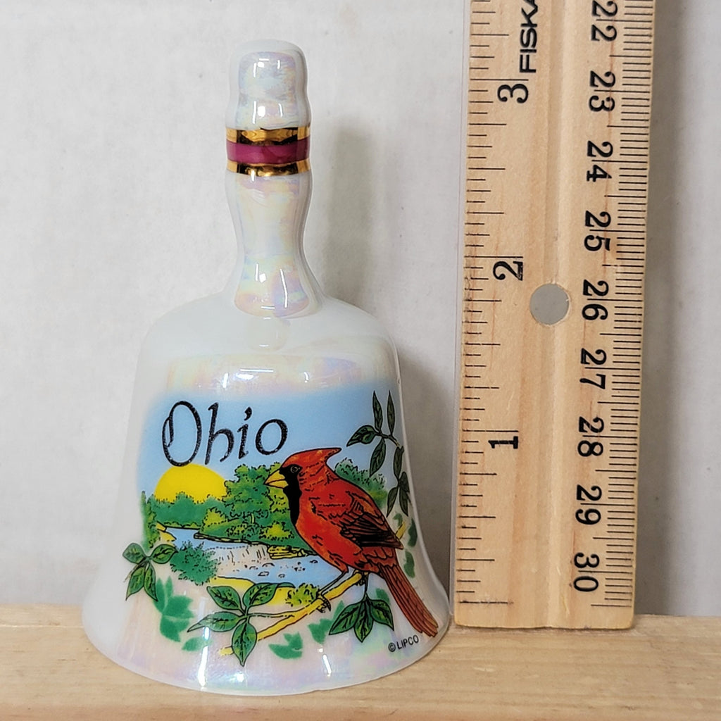 Ohio Ceramic Souvenir Bell w/ Cardinal