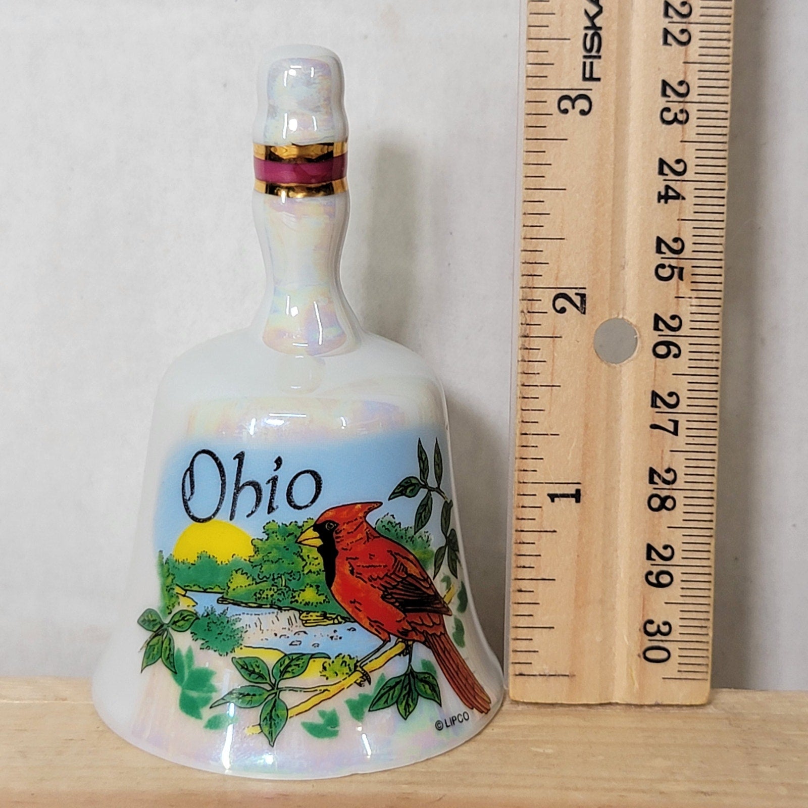 Ohio Ceramic Souvenir Bell w/ Cardinal
