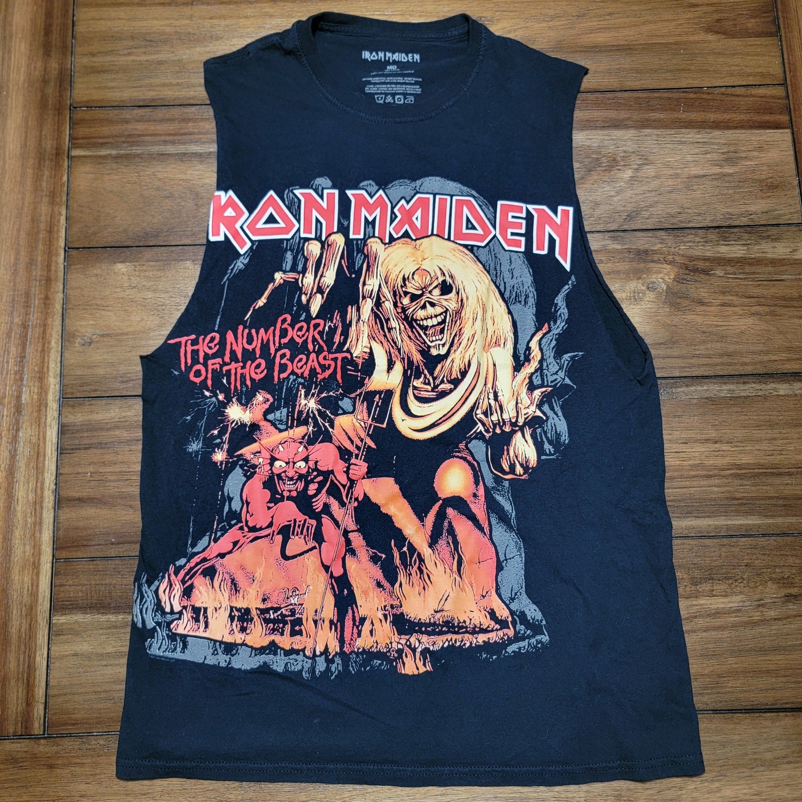 Iron Maiden Black Cut Tank Top "The Number Of The Beast" - Size Medium