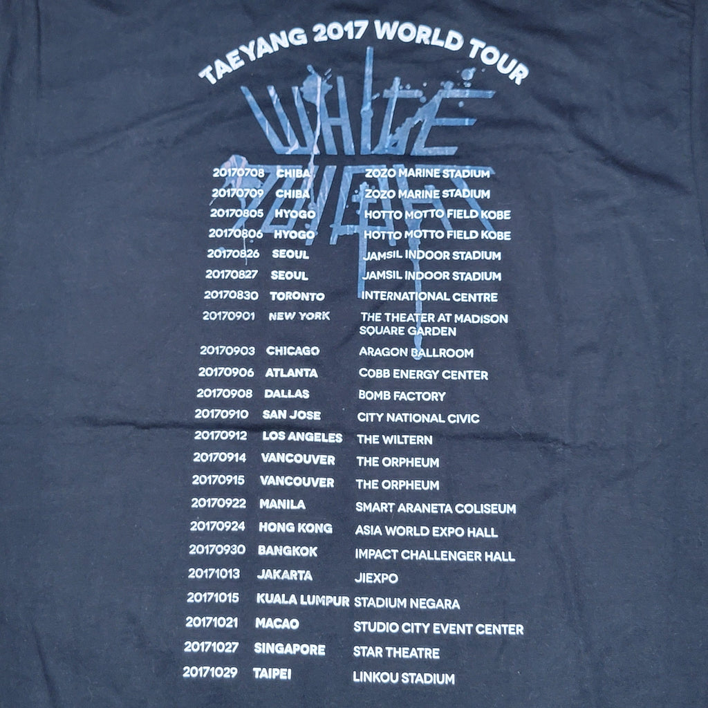 Tae Yang Black Unisex Tee "White Night 2017 World Tour" - Size XL