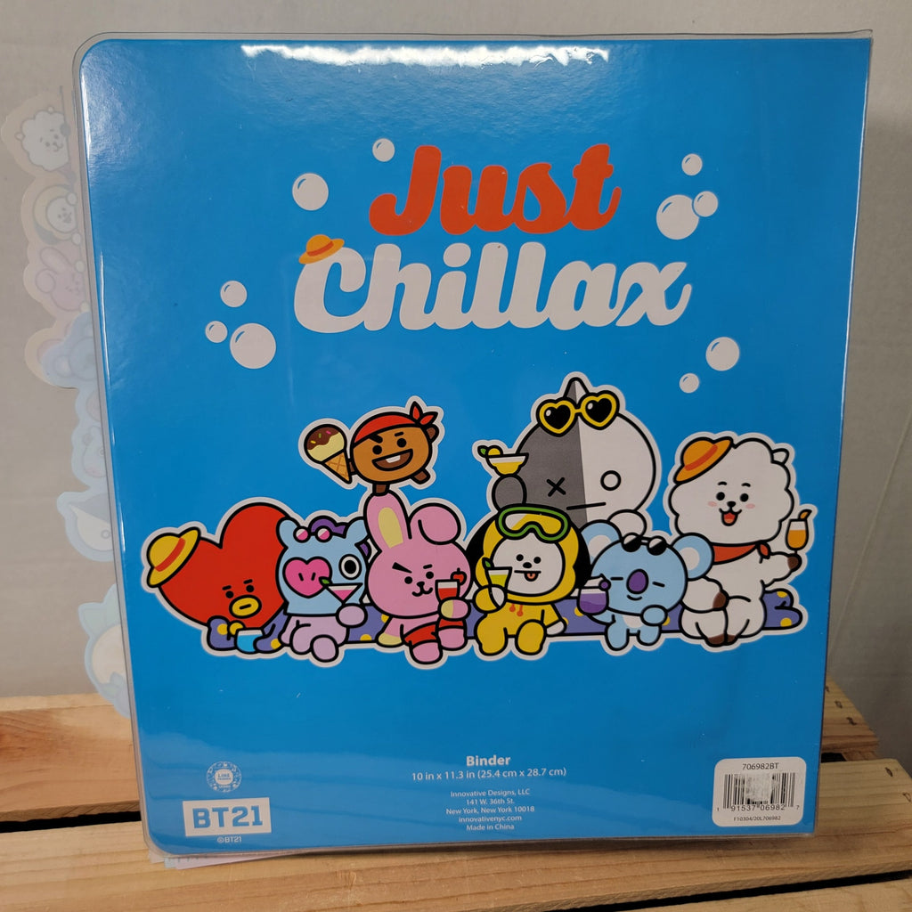 BT21 10" Blue Binder "Have a Sip Of Summer" w/ BT21 Dividers