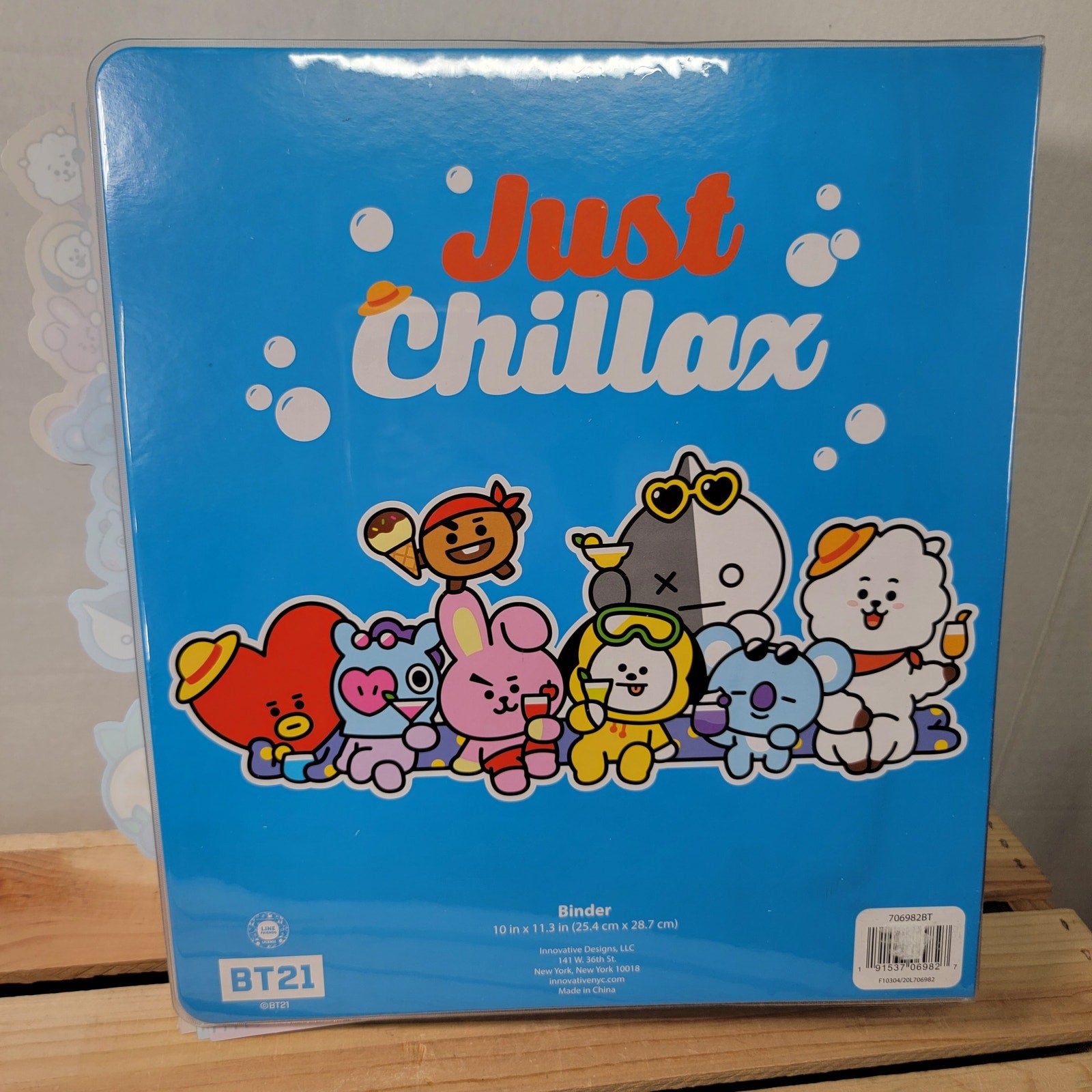 BT21 10" Blue Binder "Have a Sip Of Summer" w/ BT21 Dividers