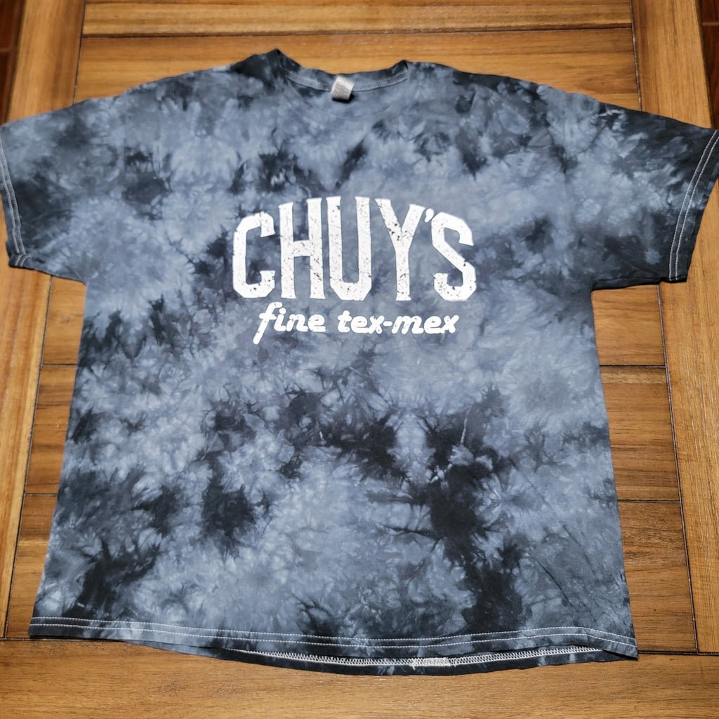 Chuy's Dark Blue Tie-Dye Unisex Tee (Gildan) "Fine Tex-Mex" - Size XL