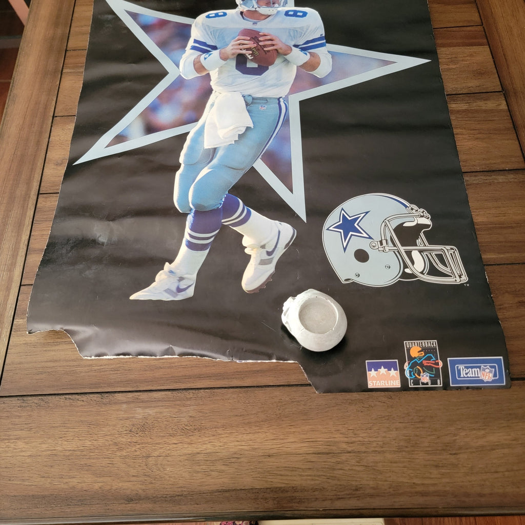 VINTAGE Poster Dallas Cowboys Troy Aikman 22" x 34"