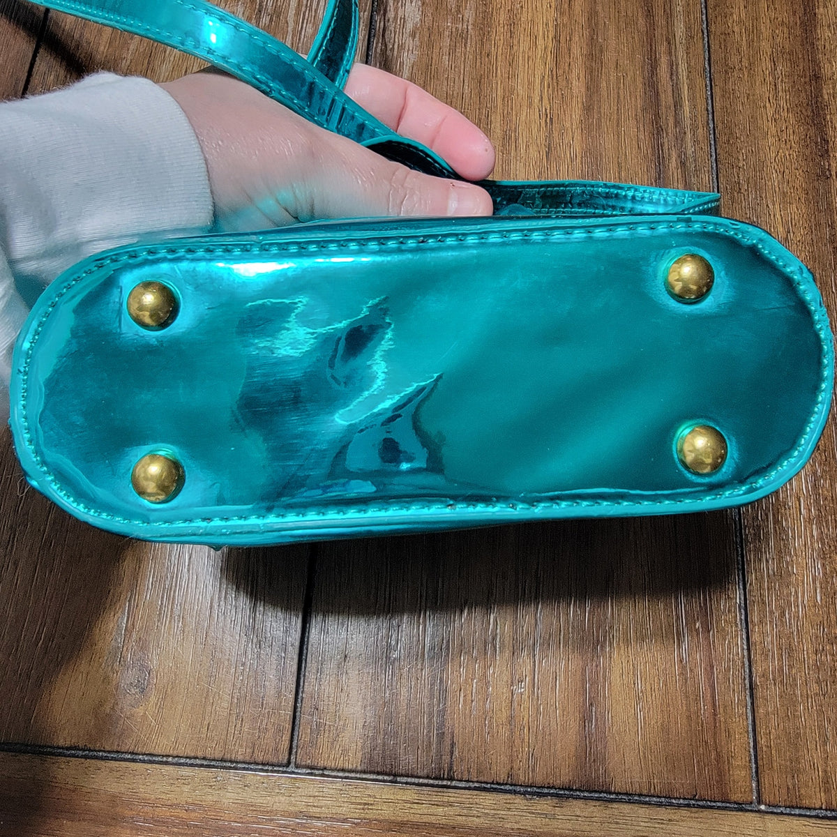 Fashion & Bags Teal Mini Purse w/ Shoulder Strap, 2 Sets of Handles