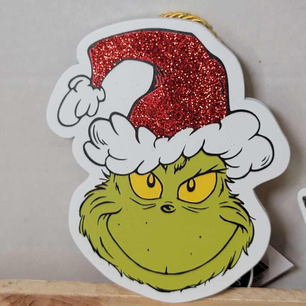 Set of 3 Dr. Seuss Red Glitter Wooden Signs: Who-ville, Grinch and Dog - NEW