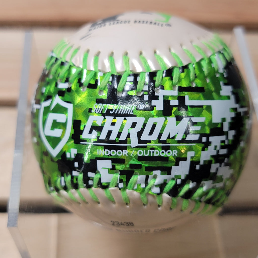 Franklin Soft Strike Green & Black Camo Chrome Indoor / Outdoor Baseball