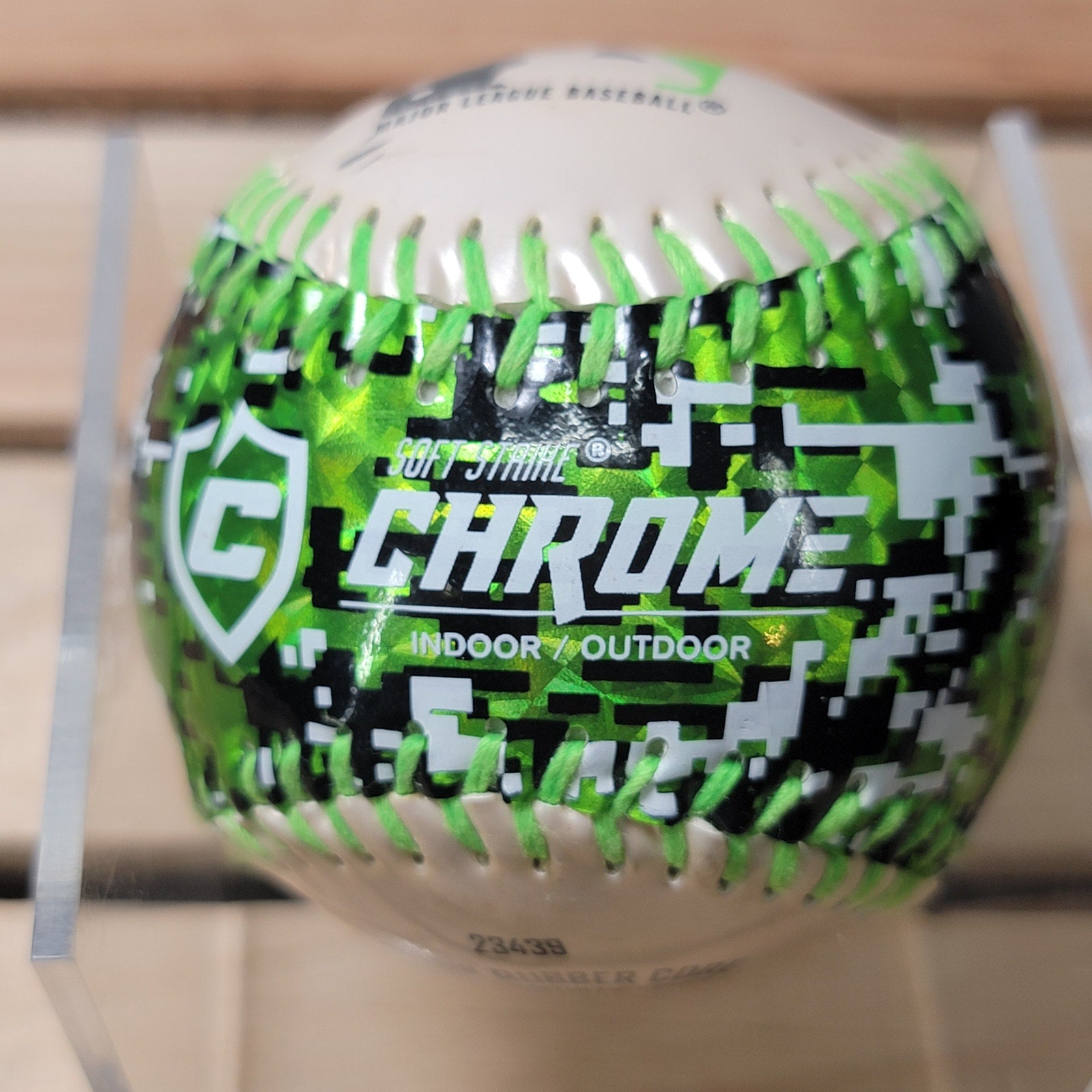 Franklin Soft Strike Green & Black Camo Chrome Indoor / Outdoor Baseball