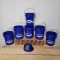 Set of 6 Mini Lowes Plastic Buckets w/ Handles and Kids Club Mini Rubber Hat
