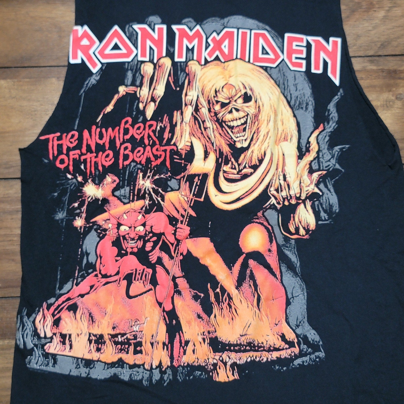 Iron Maiden Black Cut Tank Top "The Number Of The Beast" - Size Medium