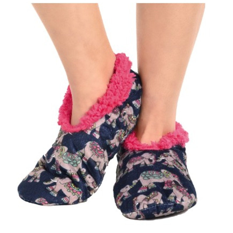 Lazy One House Slippers w/ Elephants - Size L/XL (7-9)
