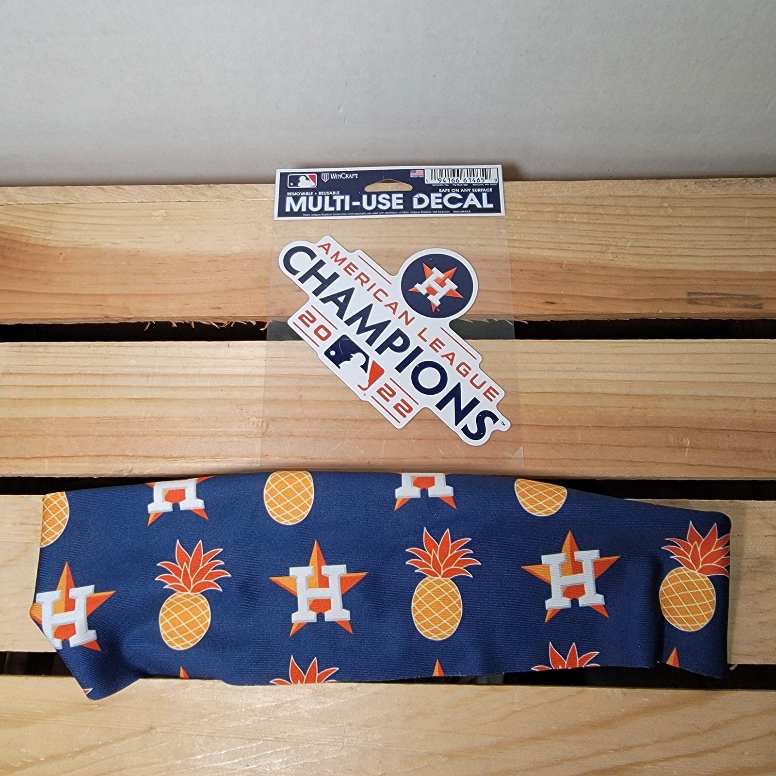 Set of 2 Houston Astros Items: Multi-Use Decal & BaniBand Headband