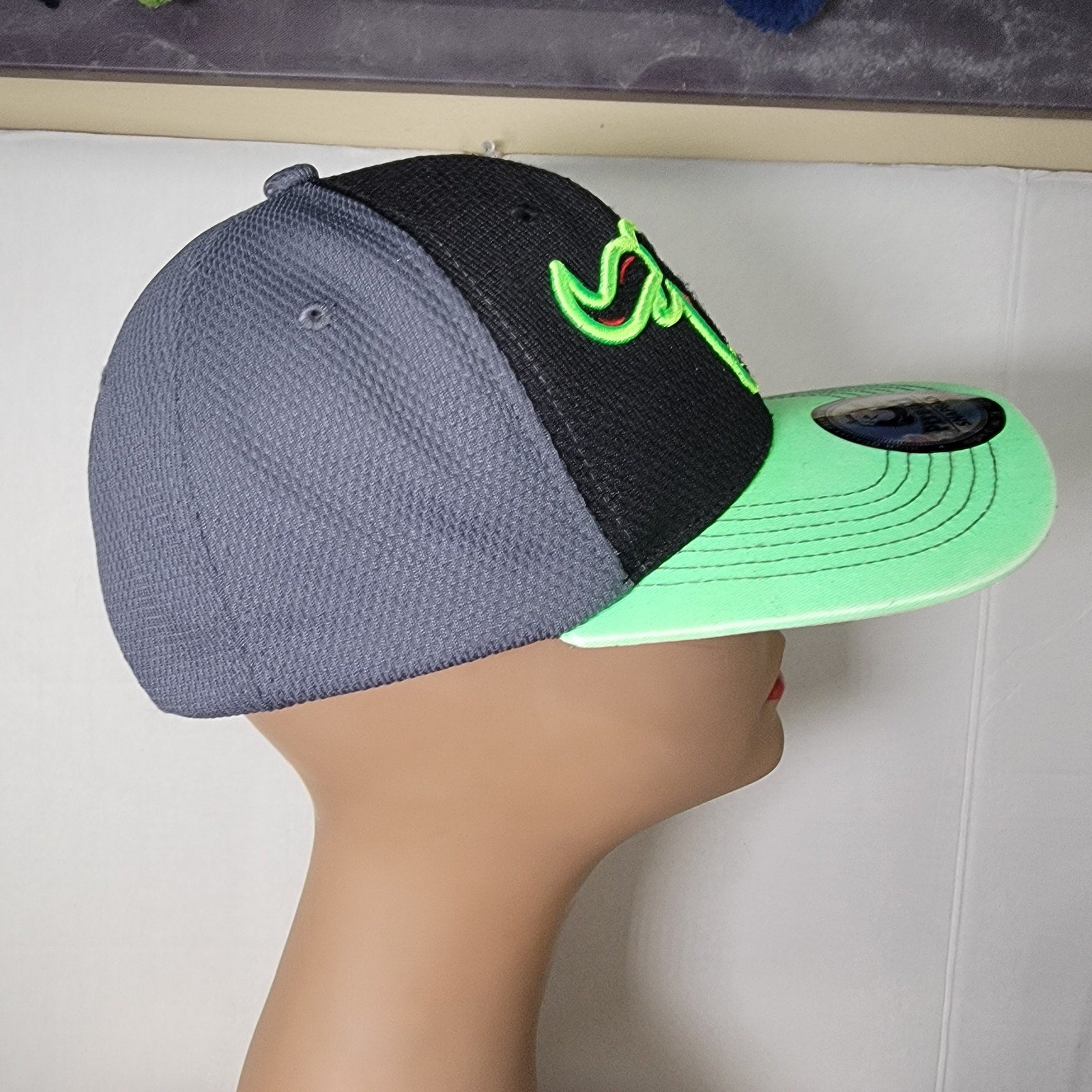 Pitbull Neon Green & Black "TX" Snapback Ballcap w/ Green Bull
