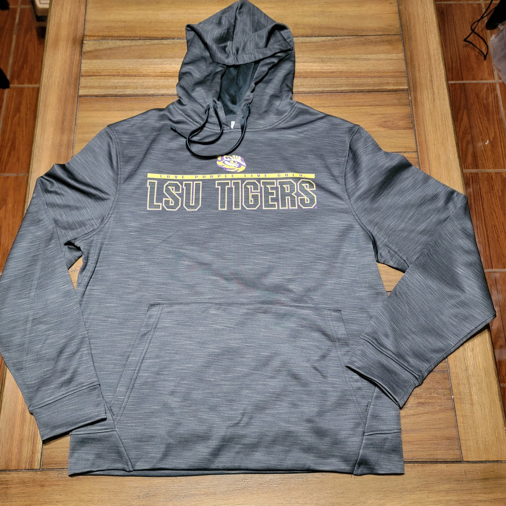 LSU Tigers Black Unisex Hoodie "Love Purple Live Gold" - Size Large