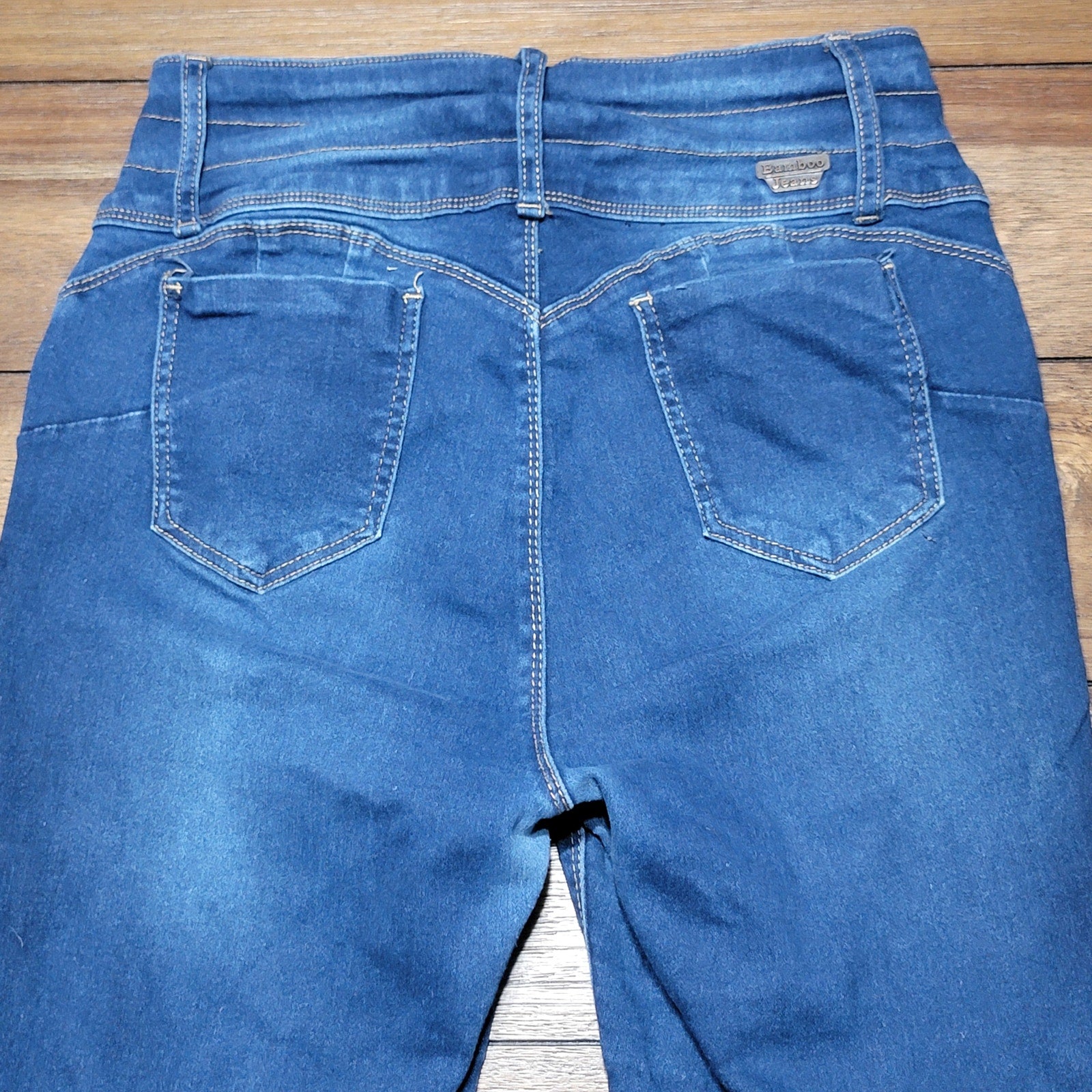 Bamboo Jeans Dark Wash Hi-Rise Denim Jeans - Size Junior 15