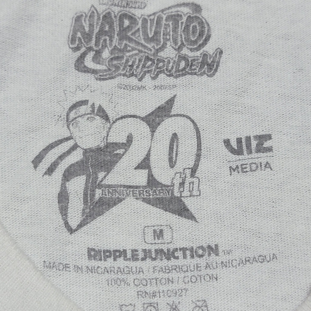 Ripple Junction x Naruto Shippuden White Unisex Tee Naruto Squat - Size Medium
