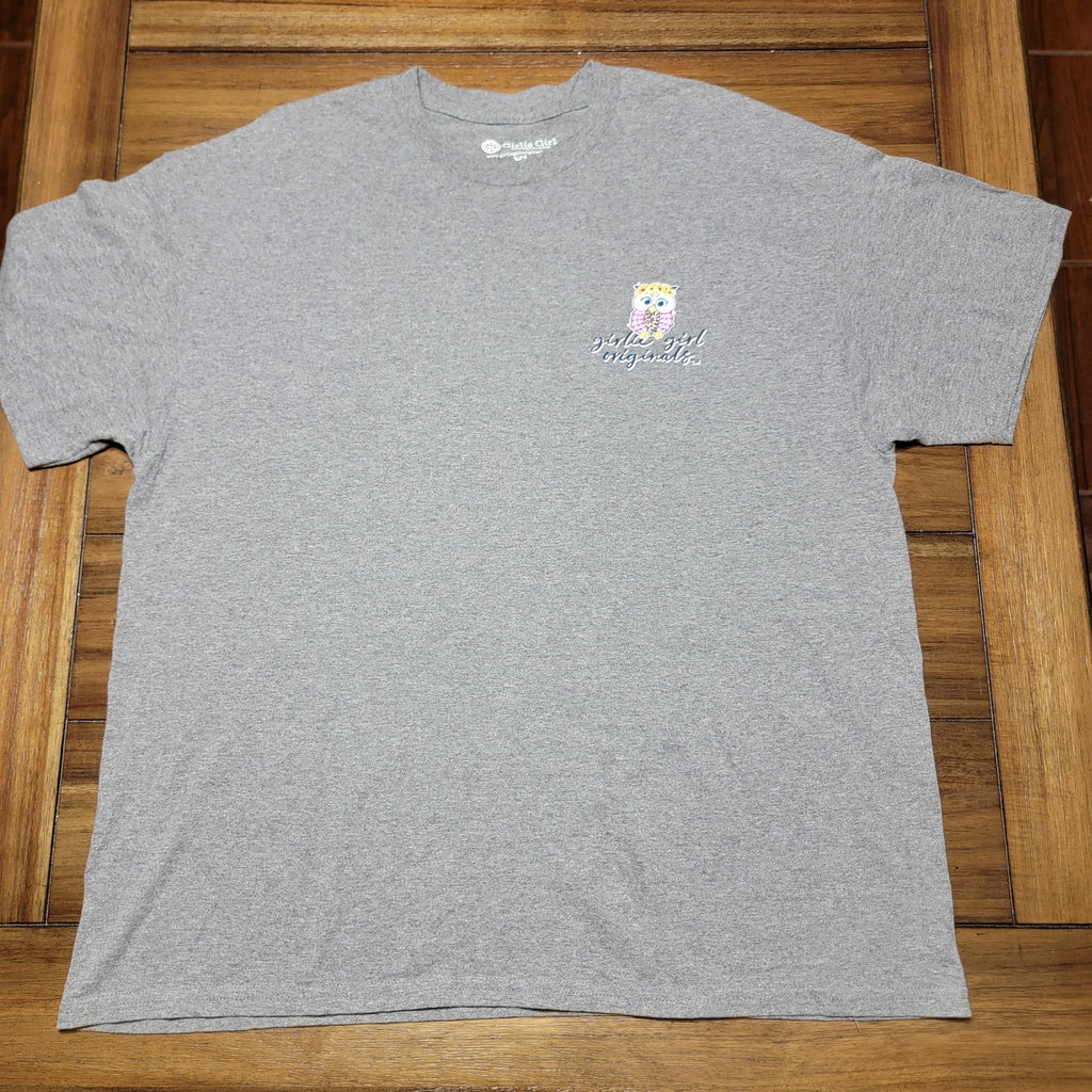 Girlie Girl Originals Grey Tee Owl "Hoot And Hollerin'" - Size XL