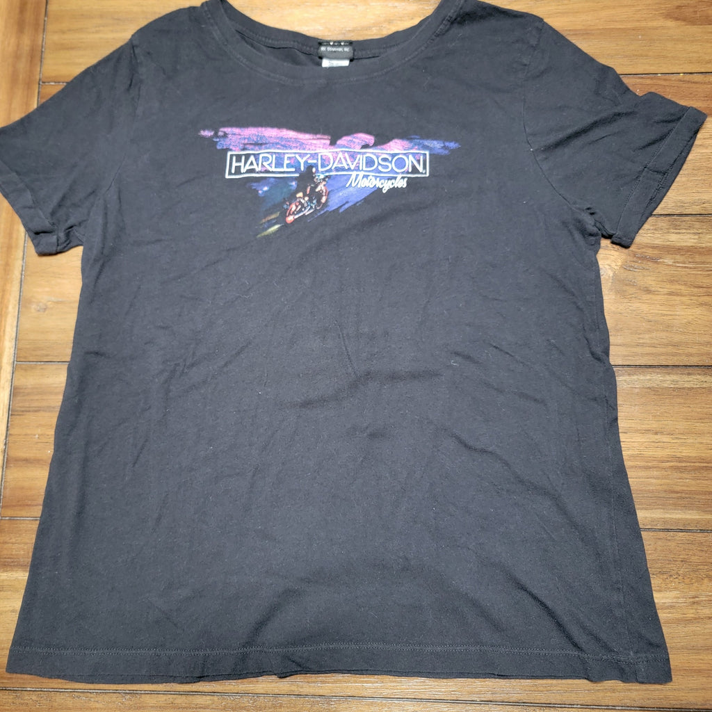 Harley-Davidson Black Tee "Raging Bull HD Durham, NC" - Size Junior XL