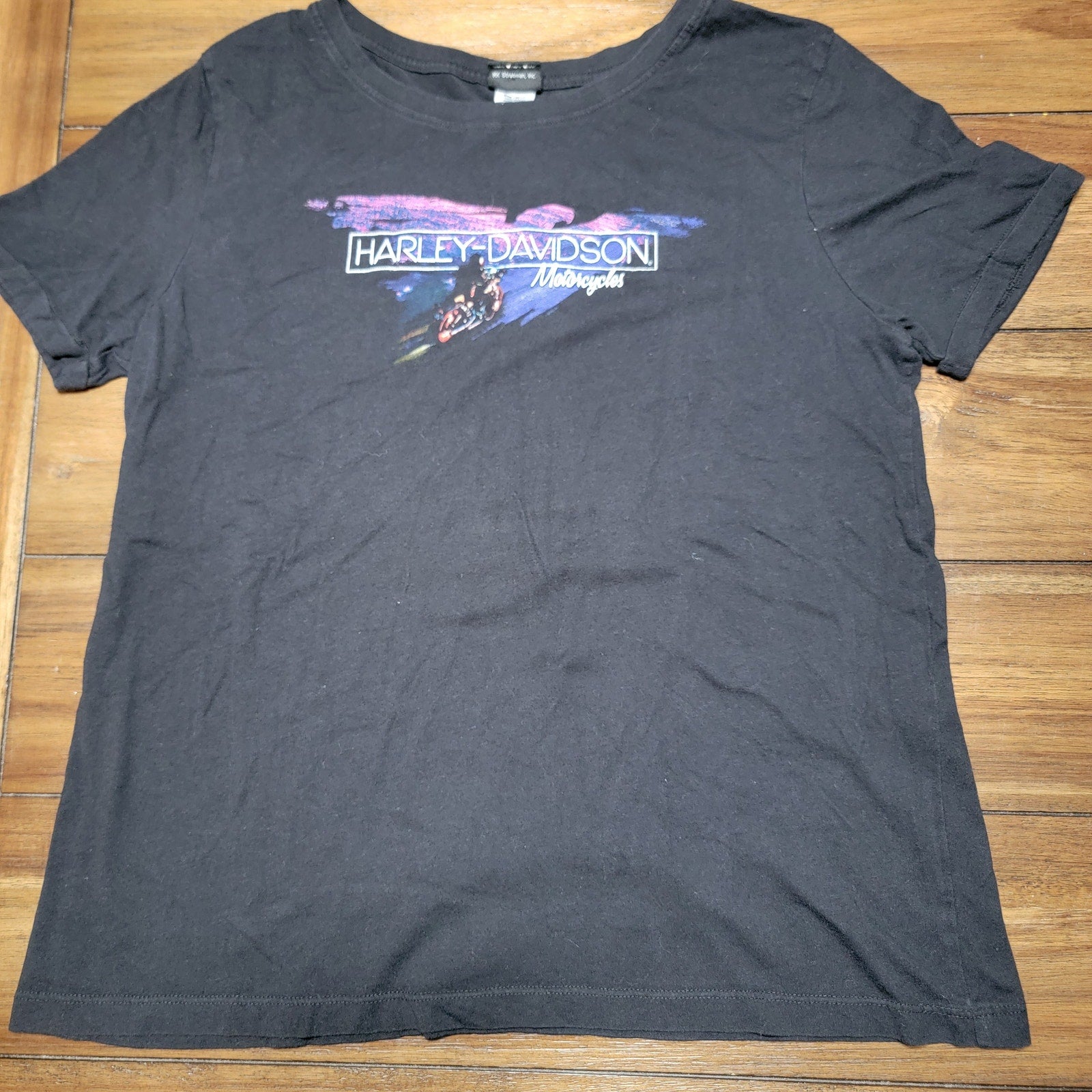 Harley-Davidson Black Tee "Raging Bull HD Durham, NC" - Size Junior XL
