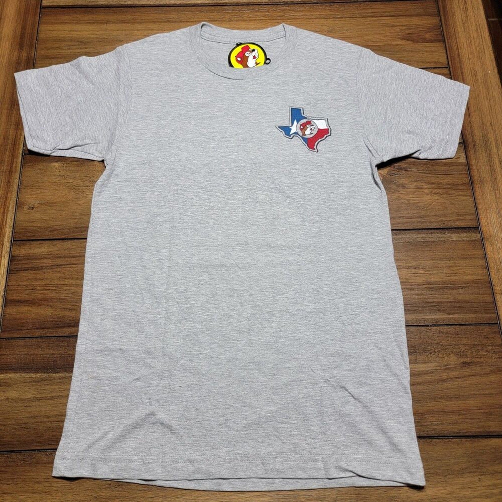 Buc-ee's Graphic SS Grey Unisex Tee "Greetings From Texas" - Size Small NWT