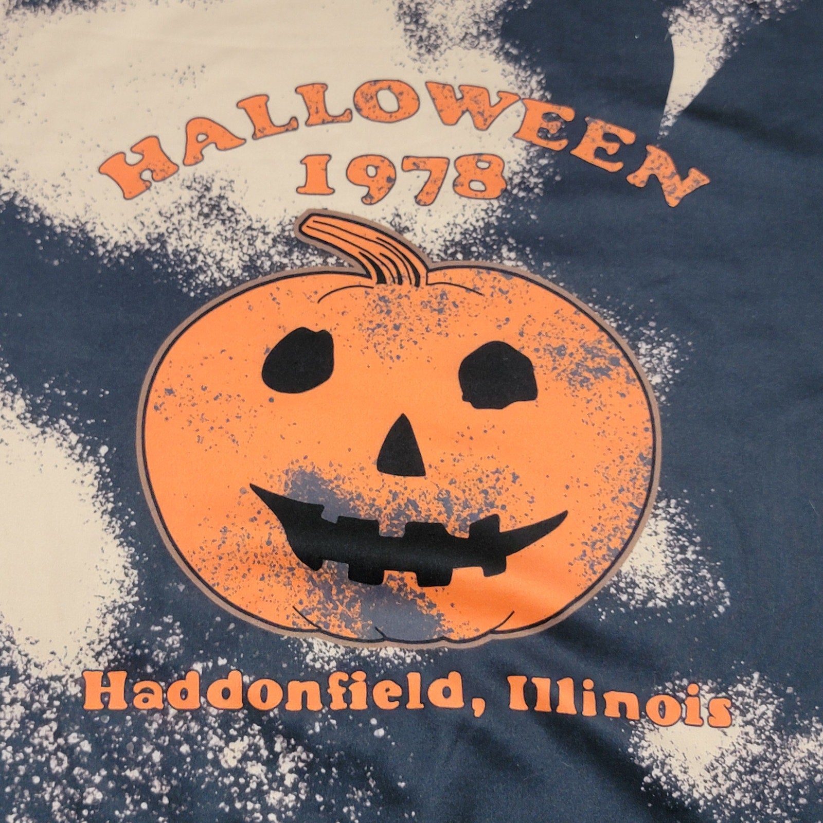 Unbranded Halloween 1978 Haddonfield, Ill Bleach Dyed LS Sweatshirt - Size Large