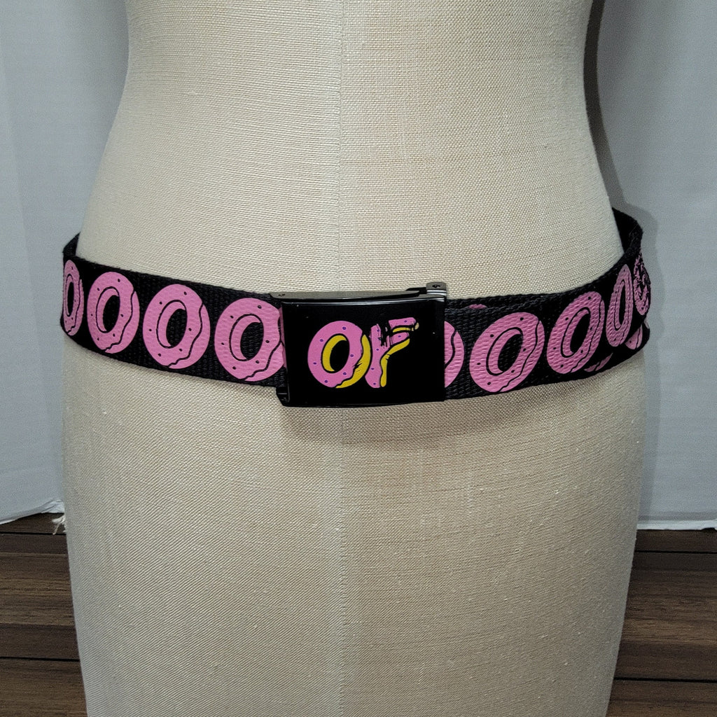 Tyler The Creator Odd Future Black & Pink Donut Belt 48"