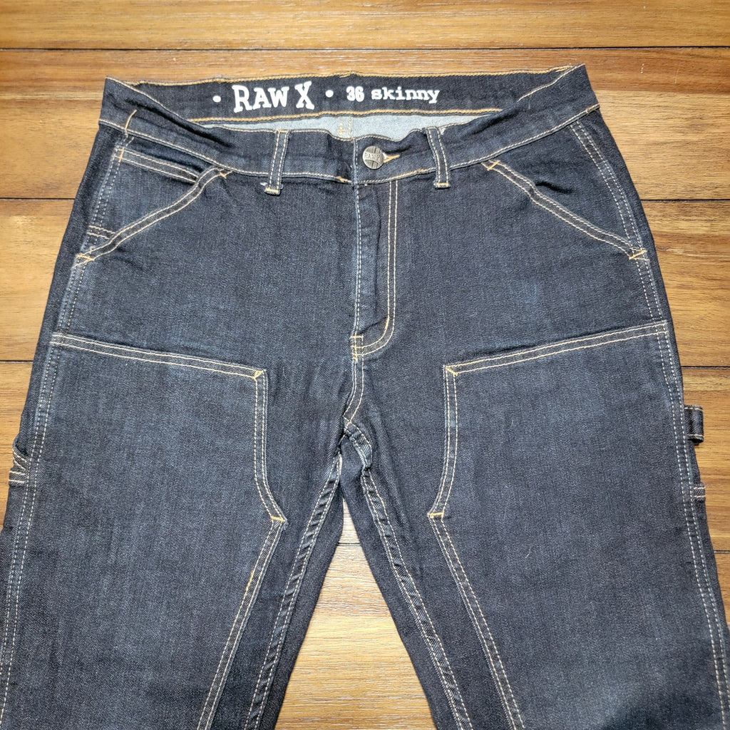 Raw X Dark Wash Carpenter Straight Jeans - Size 36 Skinny