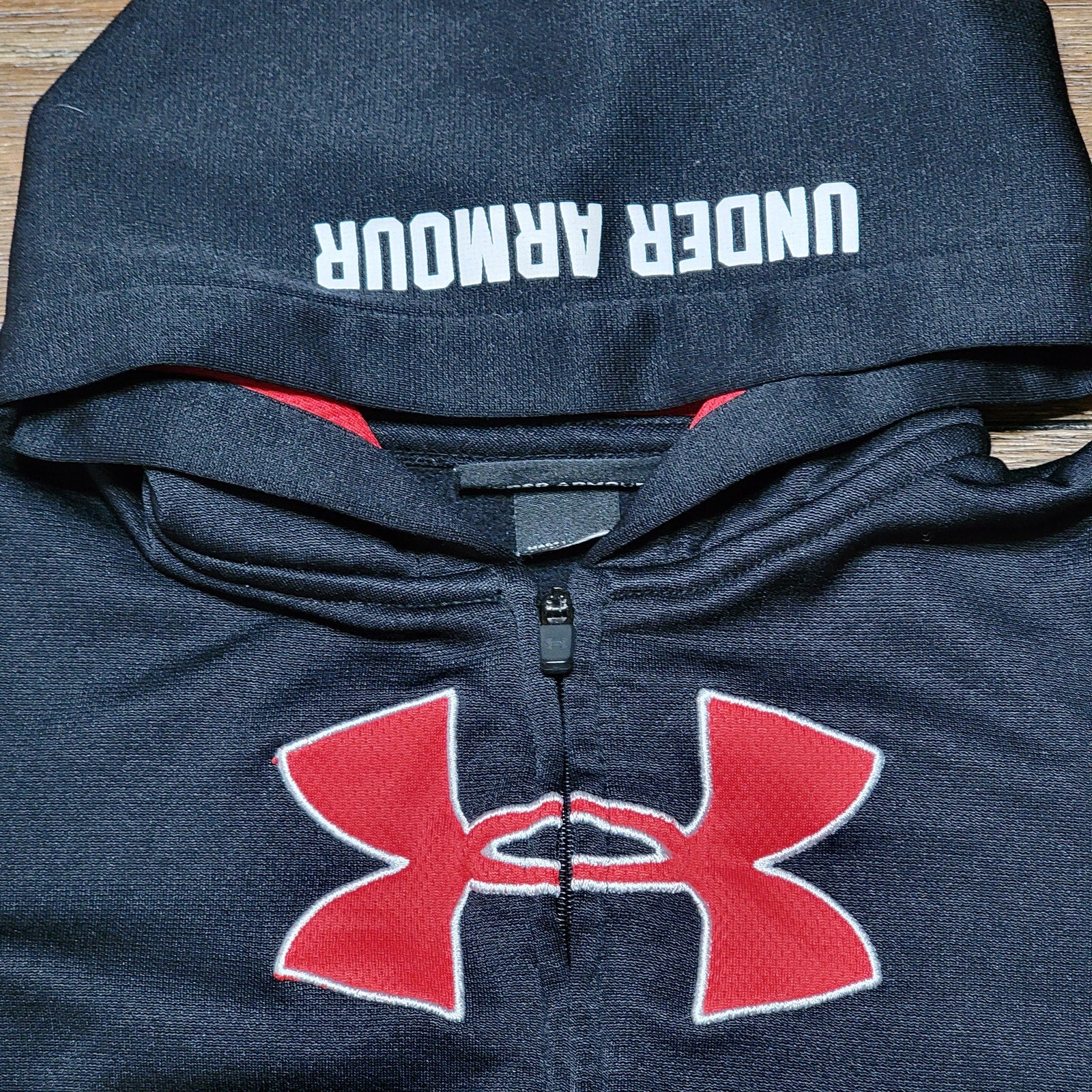 Under Armour Infant Full Zip Black Hooded Jacket - Size 24M