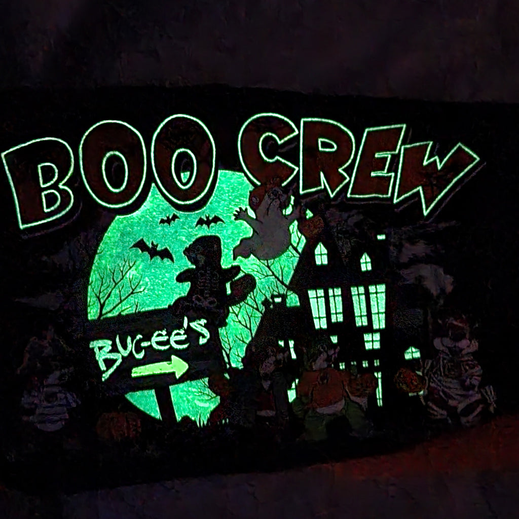 Buc-ee's Halloween Black Unisex Glow-In-The-Dark Tee "Boo Crew" - Size XL