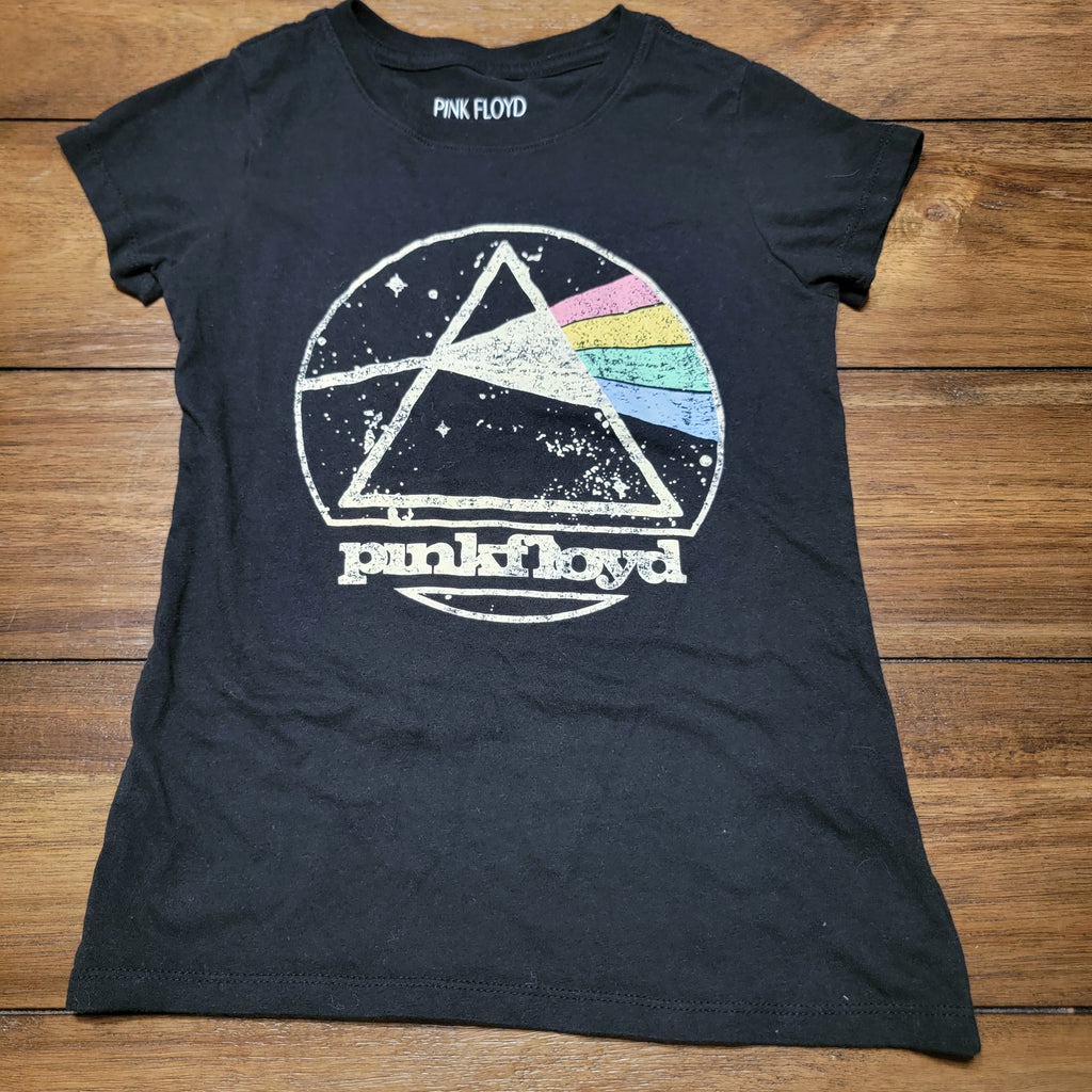 Pink Floyd Kids Black Tee Dark Side of the Moon Prism - Size 7/8
