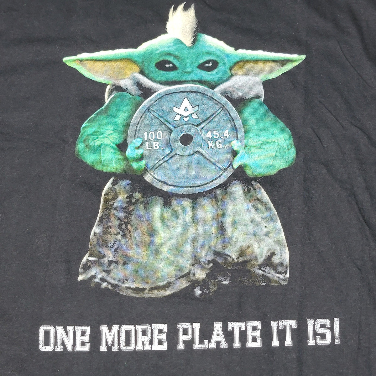 OOAK Anvil Unisex Tee Grogu Inspirational Workout "One More Plate" - XL NWOT