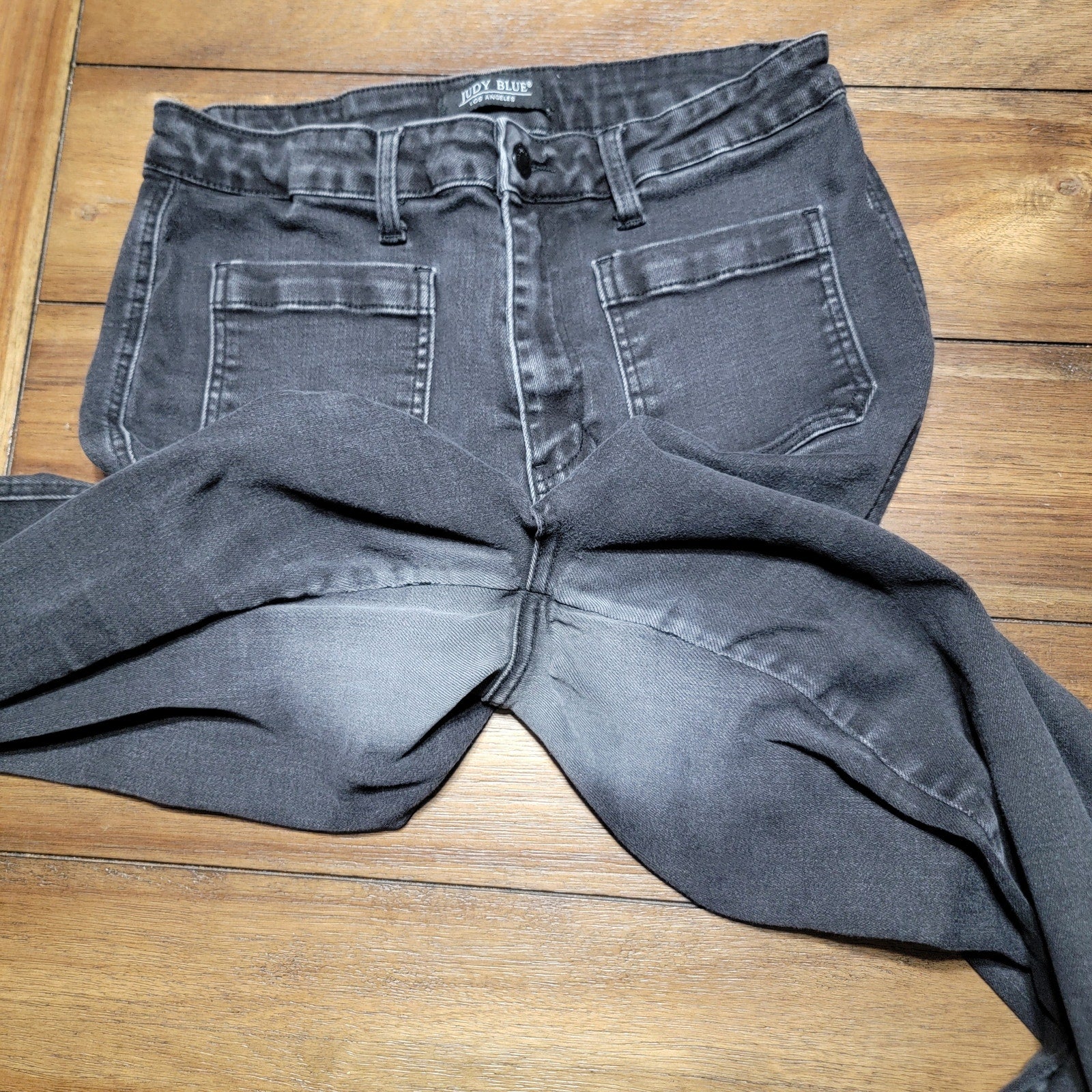 Judy Blue Black Denim Jeans Back Pockets On Both Sides - Size 15/32