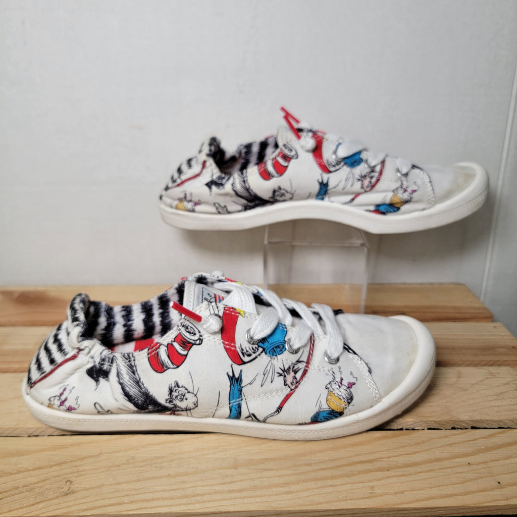 Dr. Seuss X Skechers Bobs Beach Bingo "Things Fall" Sneakers - Size 8