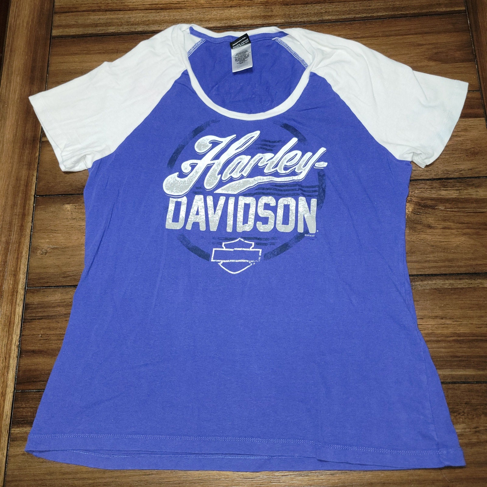 Harley-Davidson Baseball Style Tee "Bayside HD Portsmouth, VA" -Size Large