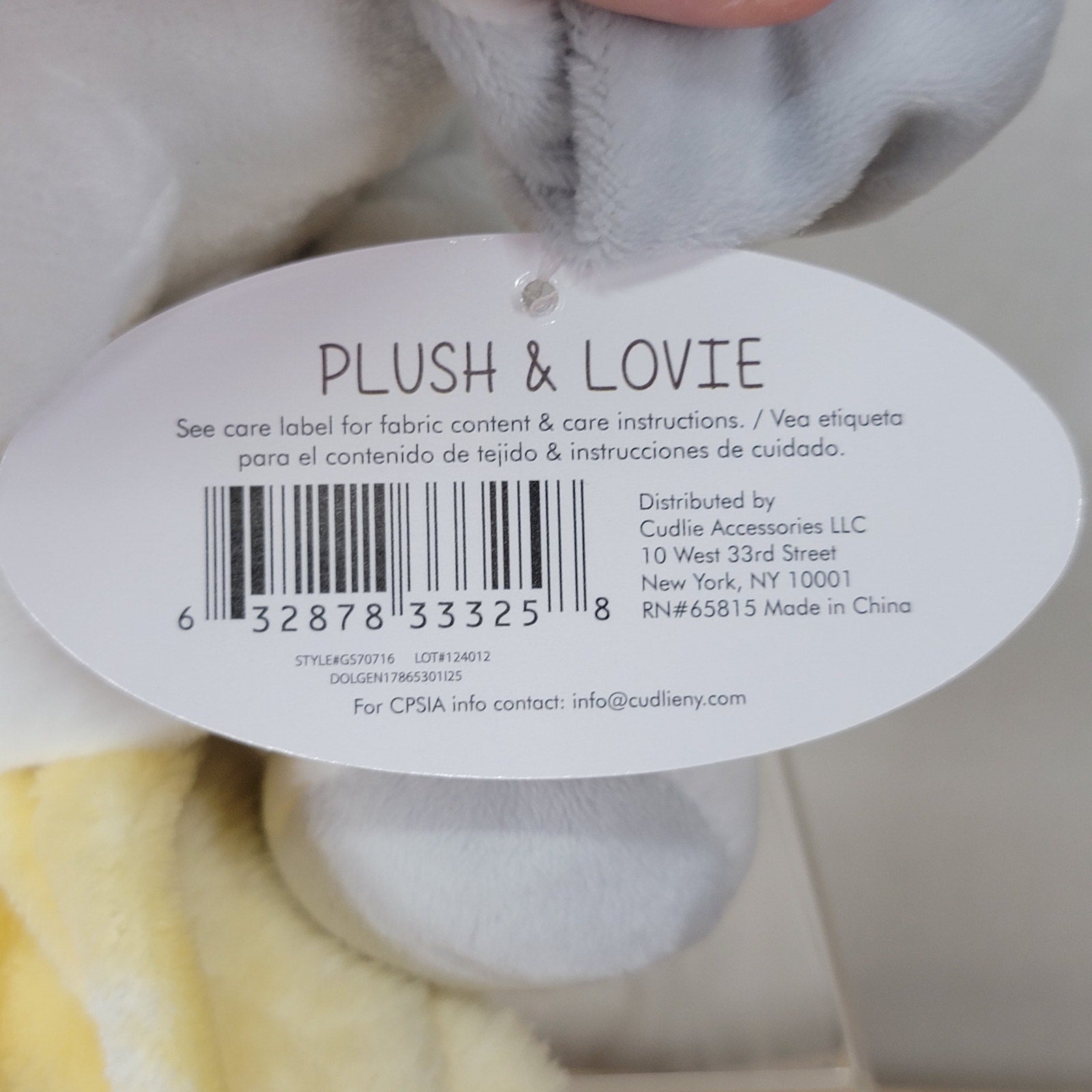 Little Beginnings White Puppy Plush & Yellow Dot Lovey - NWT