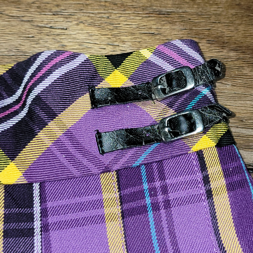 Place Toddler Purple & Yellow Pleated Plaid Mini Skirt / Skort - Size 4T