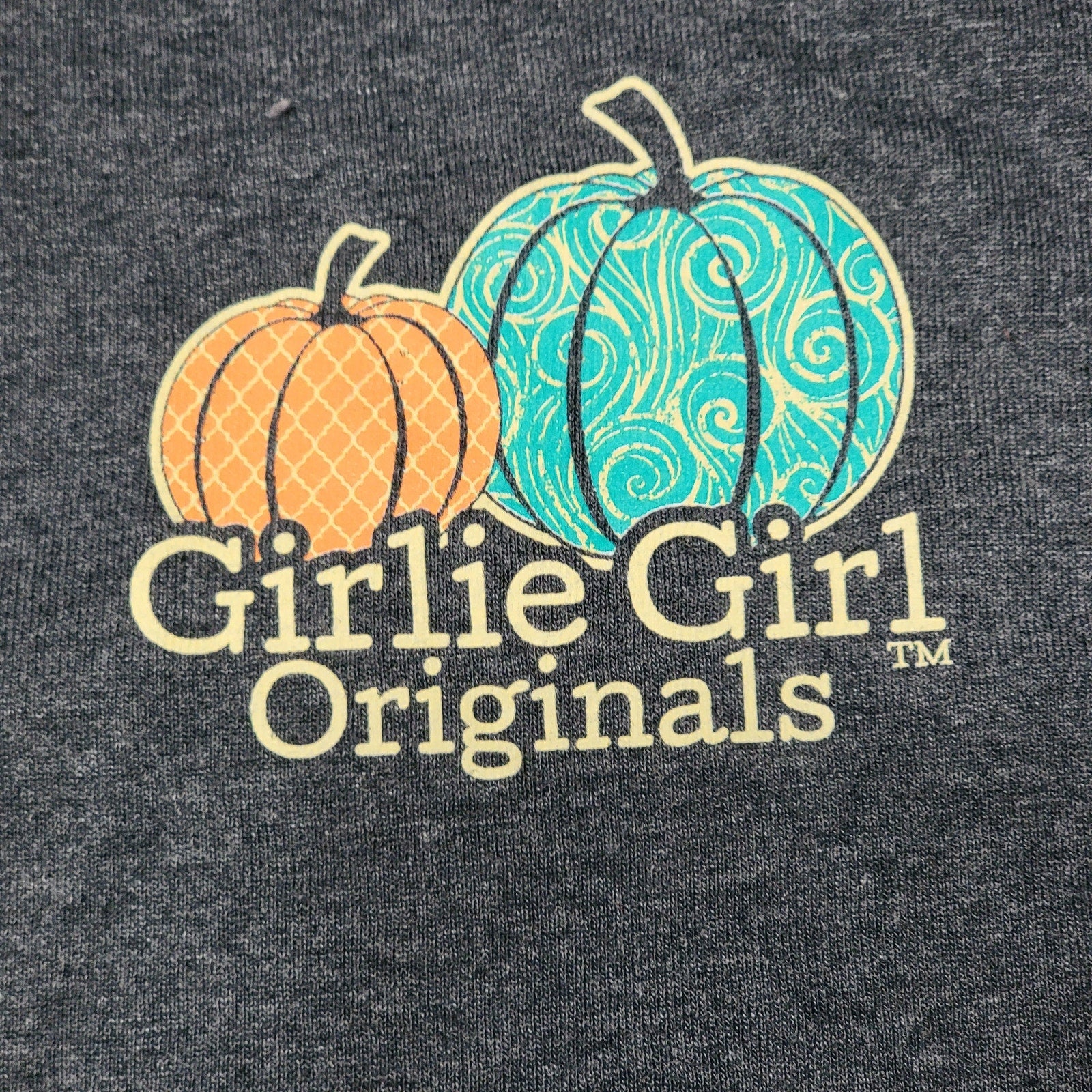 Girlie Girl Originals LS Grey Fall Tee "Happy Fall Y'all" - Size Large