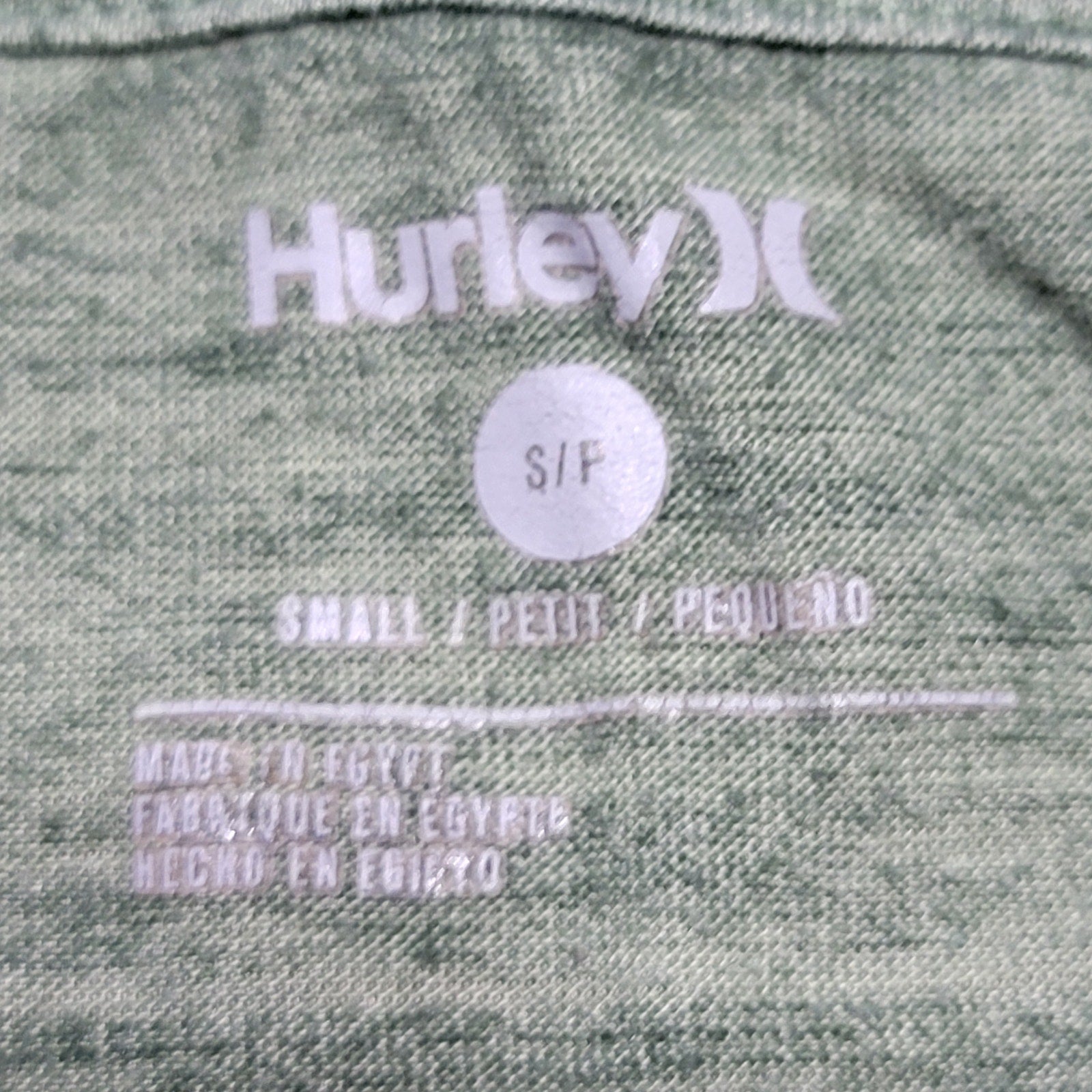 Hurley Green Tee Diamond Logo - Size Small