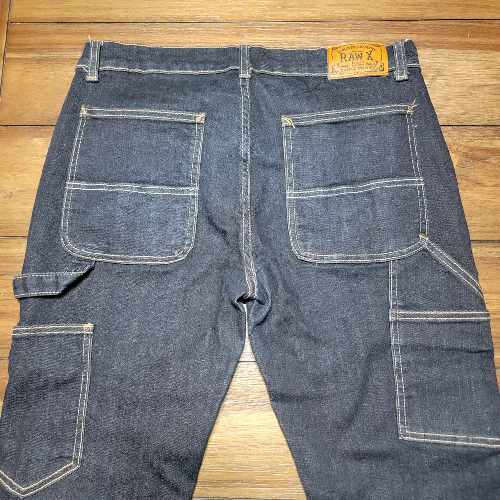 Raw X Dark Wash Carpenter Straight Jeans - Size 36 Skinny