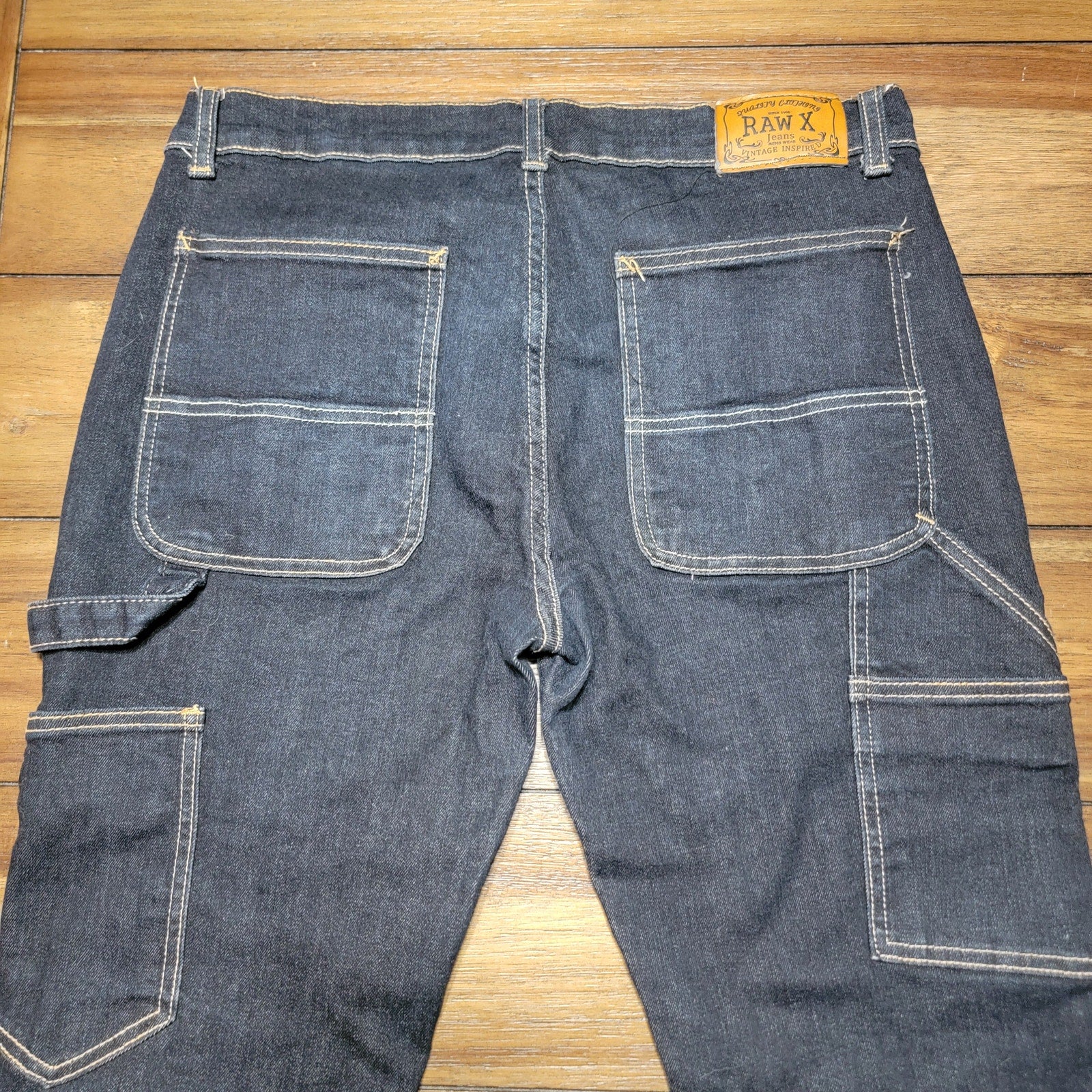 Raw X Dark Wash Carpenter Straight Jeans - Size 36 Skinny