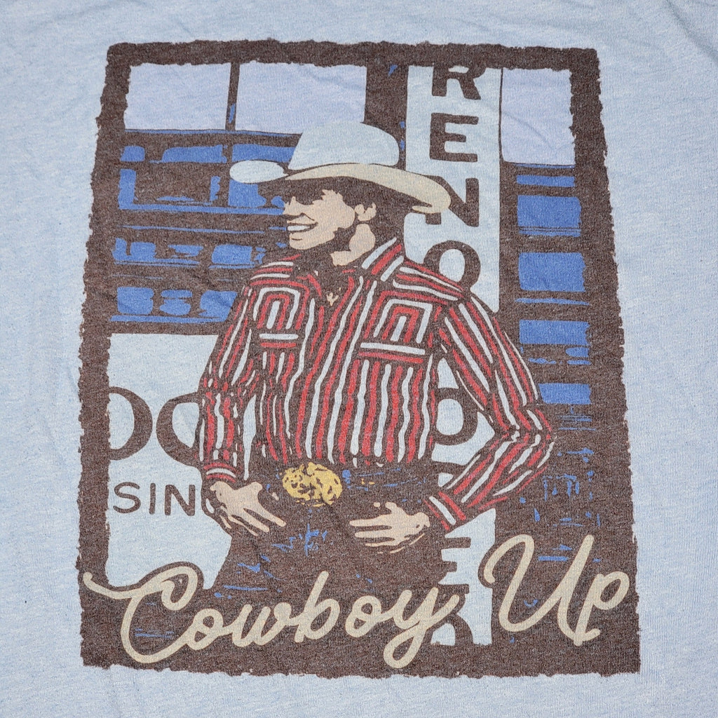 George Strait Blue Unisex Tee "Cowboy Up" - Size XL