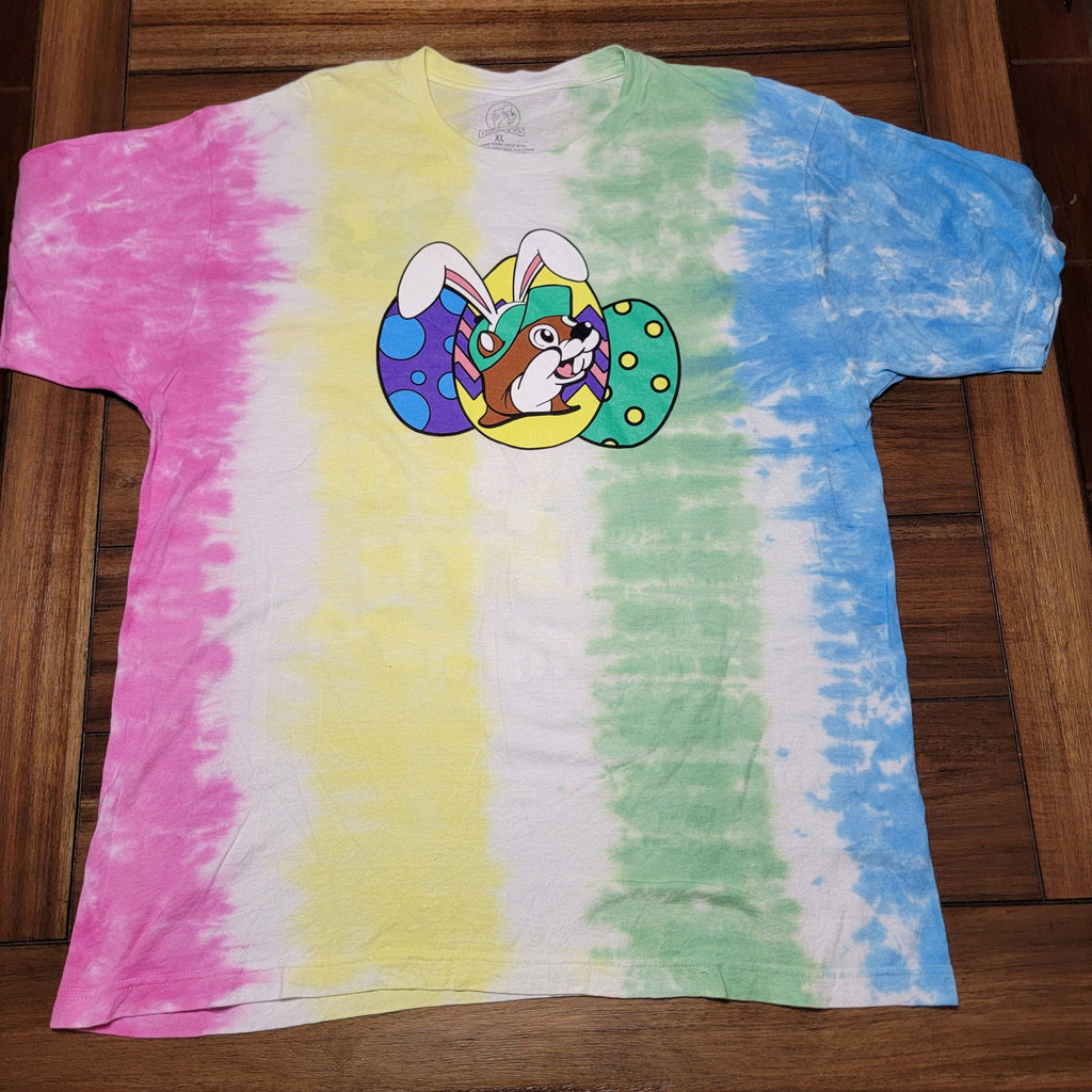 Buc-ee's Easter Pastel Tie-Dye Tee "Got My Mind On The Bunny.." - Size XL