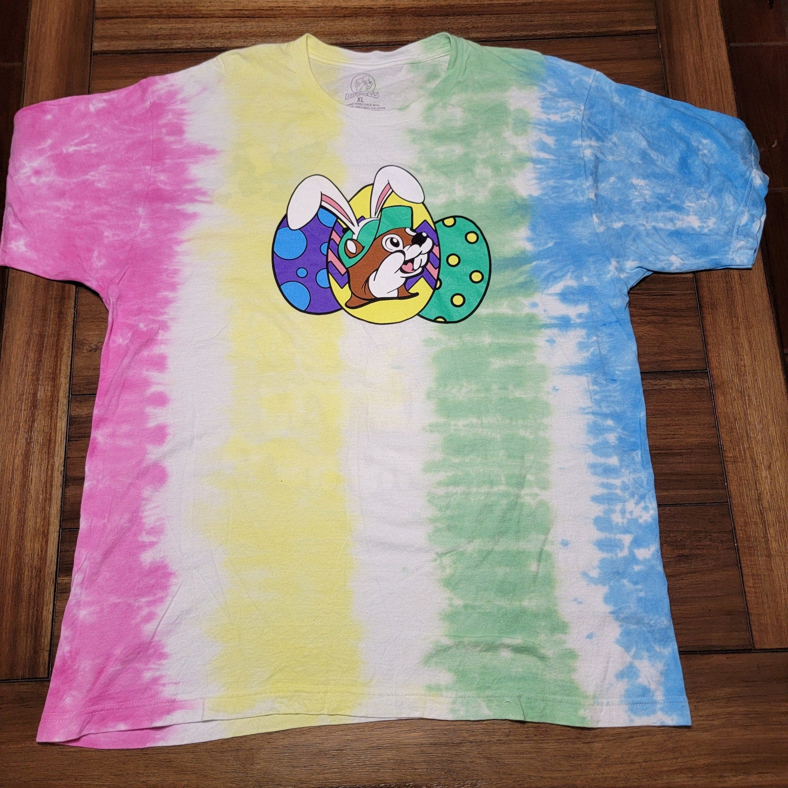 Buc-ee's Easter Pastel Tie-Dye Tee "Got My Mind On The Bunny.." - Size XL